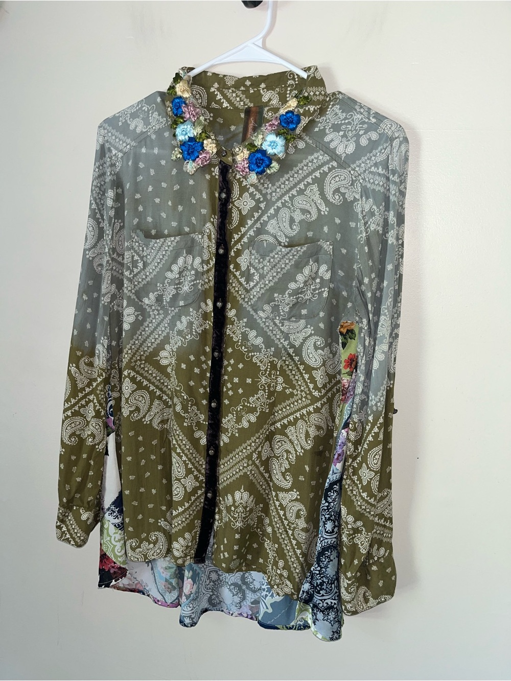 Aratta Silent Journey Womens Long Sleeve Multicolor Bohemian Blouse Size M? VGUC - Picture 3 of 9